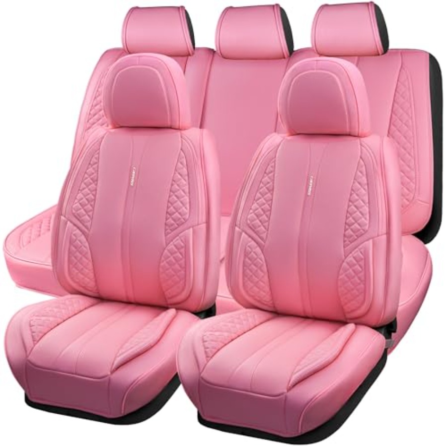 Nappa Pink PU Leather Car Seat - Leather Car Seat Covers Full Set Universal review and price