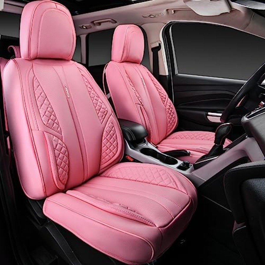 Nappa Pink PU Leather Car Seat - Leather Car Seat Covers Full Set Universal review and price