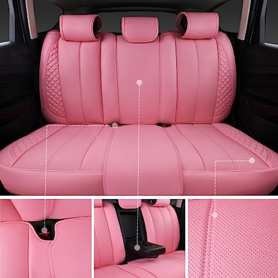 Nappa Pink PU Leather Car Seat - Leather Car Seat Covers Full Set Universal review and price