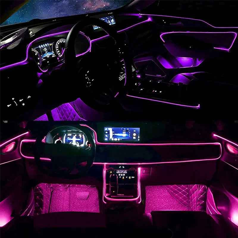 Flexible EL Wire Lights With A - Led Ambient Interior Car Lights App Control review and price