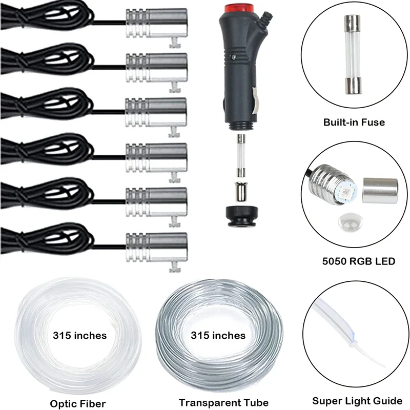 Flexible EL Wire Lights With A - Led Ambient Interior Car Lights App Control review and price