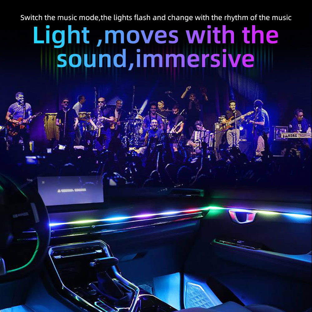 1/2in1 110cm 140cm Acrylic Int - Led Ambient Interior Car Lights App Control review and price
