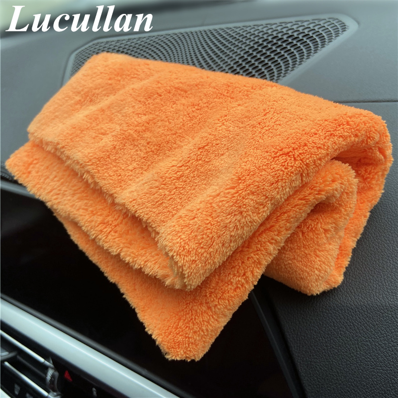 Lucullan 40x40cm Orange Super  - Microfiber Car Drying Towel Super Absorbent review and price