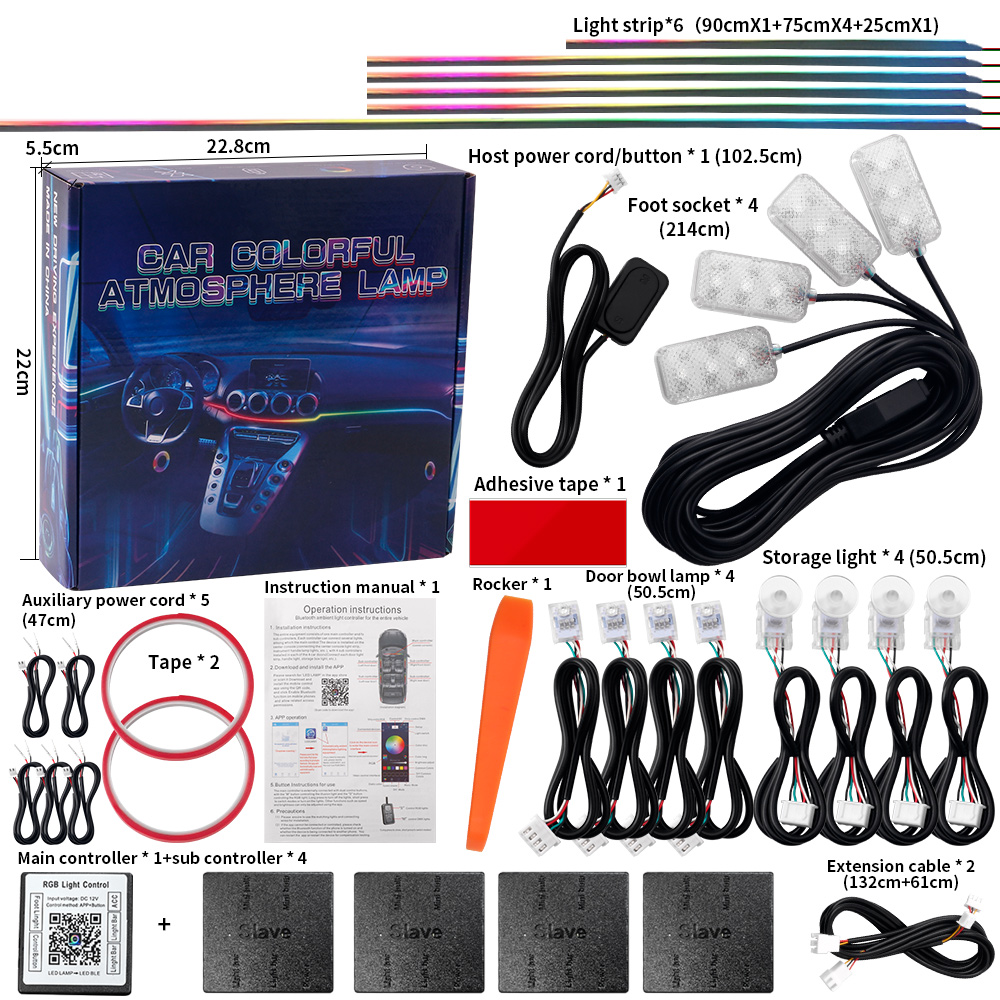 18 in 1 Dual Zone Symphony Str - Led Ambient Interior Car Lights App Control review and price