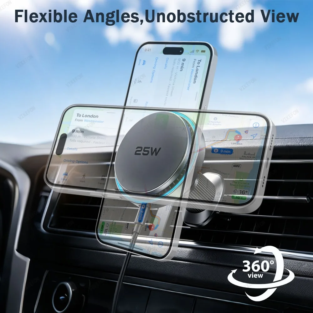 Car QI2 25W Magnetic Wireless  - Magnetic Phone Holder For Car Vent review and price